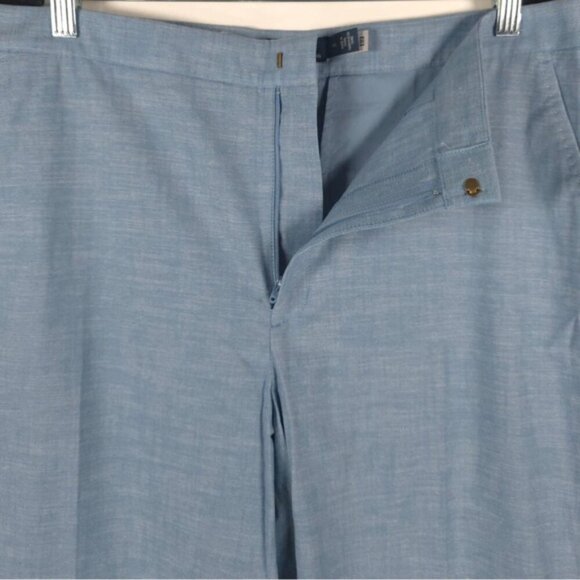NWOT POLO RALPH LAUREN Kick Flare Crop Pants Chambray Blue 100% Cotton Size 14 - Picture 12 of 14